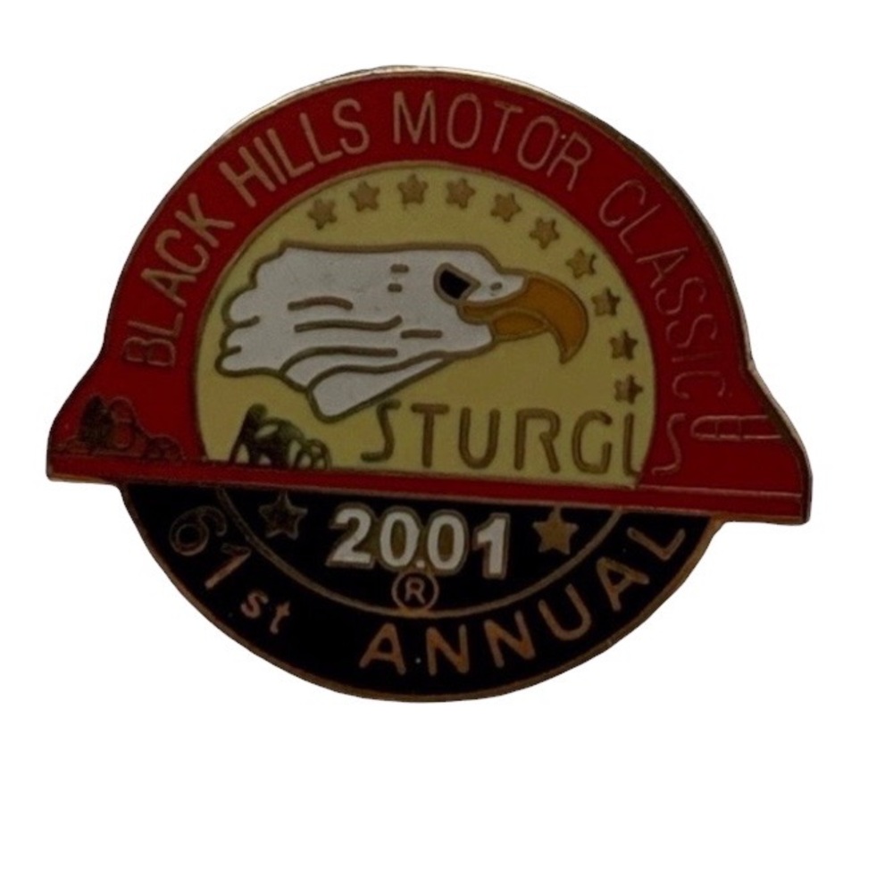 2001 STURGIS Black Hill Motor Classic 61st Annual Motorcycle Rally Hat Lapel Pin